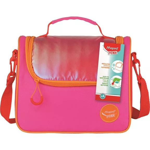 Uzsonnás táska, levehető vállpánttal, MAPED PICNIK "Origins", narancs-pink