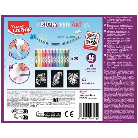 Fújós filctoll készlet, MAPED CREATIV "Blow pen Basic"