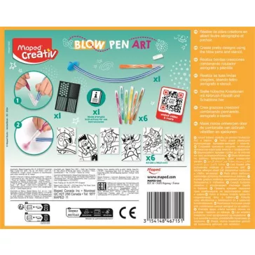   Fújós filctoll készlet, csíkozás, MAPED CREATIV "Blow pen Art"