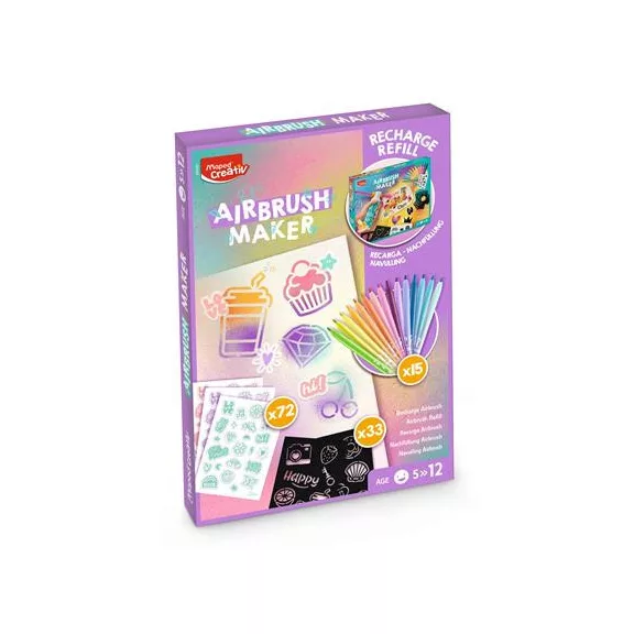 Kreatív festékszóró utántöltő, pasztell színek, MAPED CREATIV "Airbrush Maker"