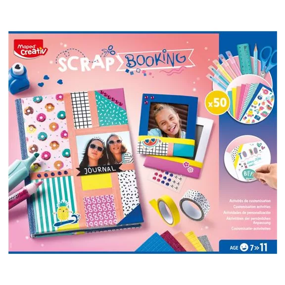 Kreatív scrapbooking készlet, 50 darabos, MAPED CREATIV "Scrapbooking Set"