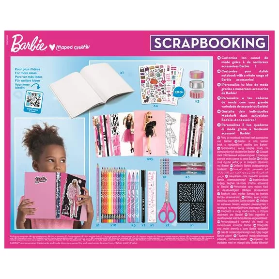 Kreatív scrapbooking készlet, 50 darabos, MAPED CREATIV "Scrapbooking Set - Barbie"