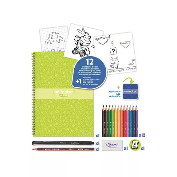 Animációkészítő készlet applikációval, Pop, MAPED CREATIV "Animaker Flash"