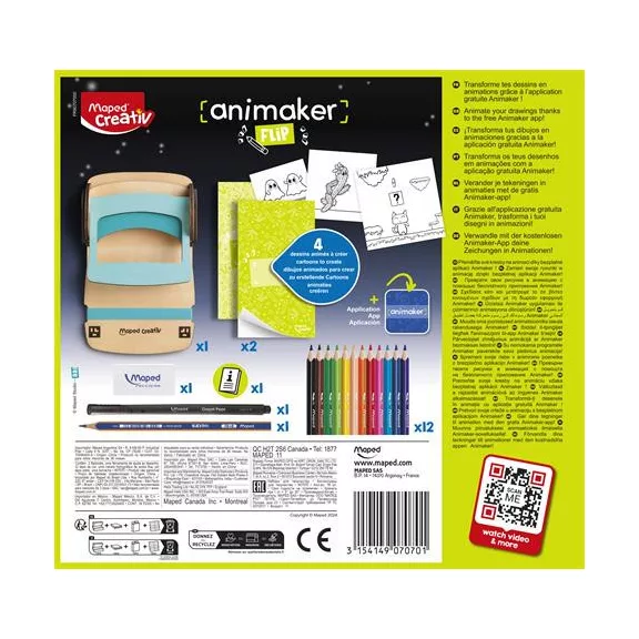Animációkészítő készlet applikációval, Pop mini, MAPED CREATIV "Animaker Flip"
