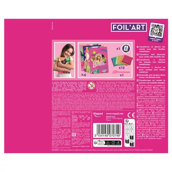 Fóliás képkészítő készlet, MAPED CREATIV "Barbie Foil'Art"