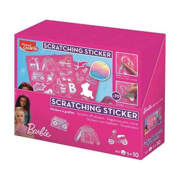 Képkarcoló matricás készlet, MAPED CREATIV "Barbie Scratching"