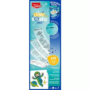   Kreatív rajzkészlet, kiegészítő sablon, űrtematika, MAPED CREATIV "Lumi Board"