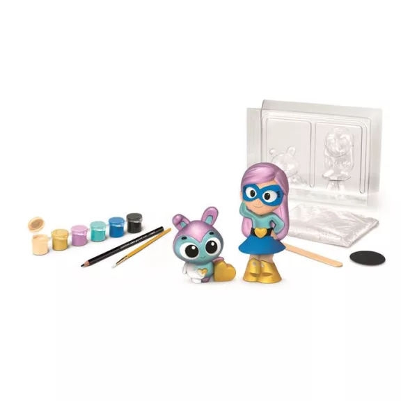 Gipszkiöntő készlet formákkal és festékkel, MAPED CREATIV "Plaster Friends Girly"