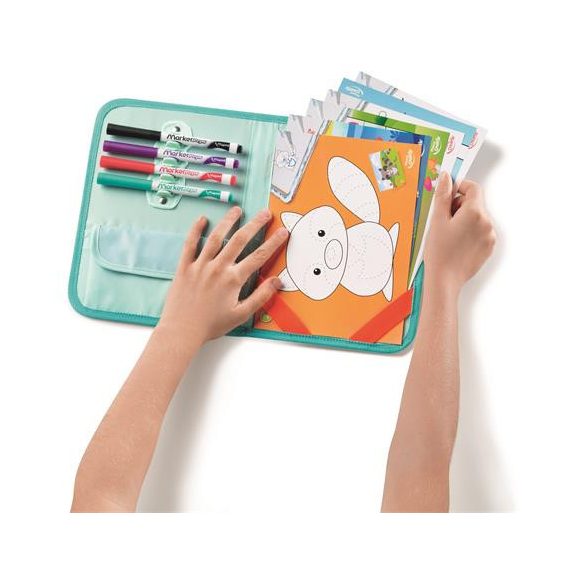 Kreatív készségfejlesztő tábla, utazótáskával, állati móka, MAPED CREATIV "Travel Board"