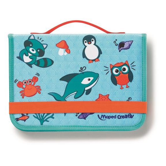 Kreatív készségfejlesztő tábla, utazótáskával, állati móka, MAPED CREATIV "Travel Board"