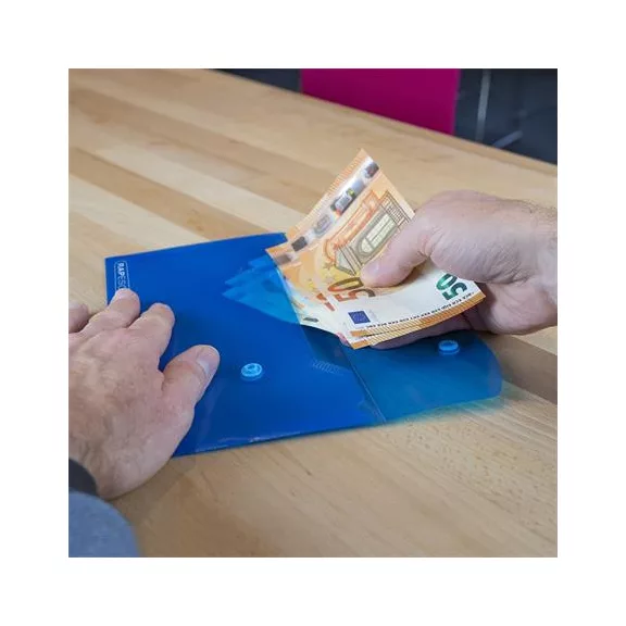 Irattartó tasak, DL, patentos, RAPESCO "Eco", áttetsző vegyes színek