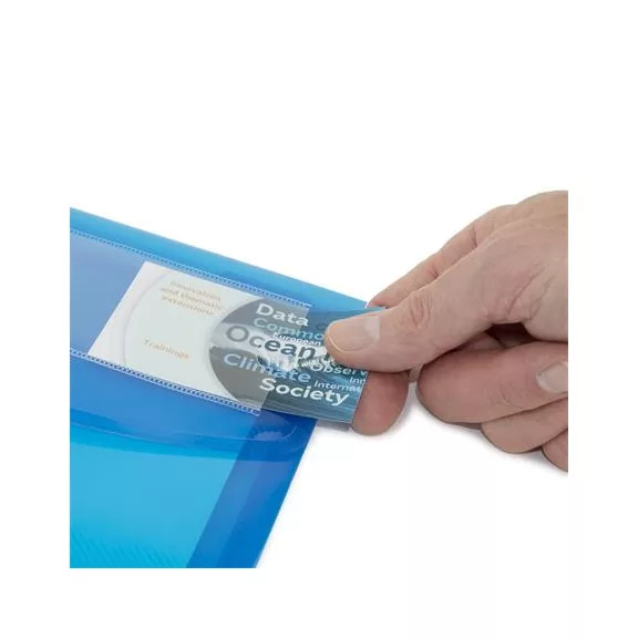 Irattartó tasak, A4+, patentos, RAPESCO "Eco", áttetsző vegyes színek