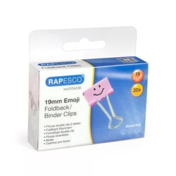   Bindercsipesz, 19 mm, "Fun", RAPESCO, világos rózsaszín