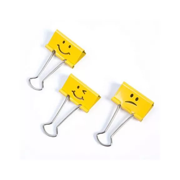 Bindercsipesz, 32 mm, "Fun", RAPESCO, sárga
