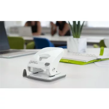   Lyukasztó, kétlyukú, 40 lap, könnyített lyukasztás, antibakteriális, RAPESCO "ECO X5", fehér
