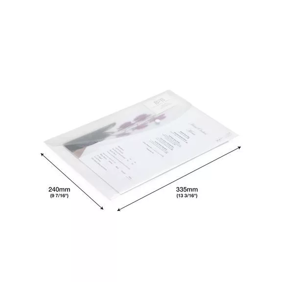 Irattartó tasak, A4+, patentos, RAPESCO "Eco", áttetsző