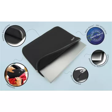 Notebook tok, 14", antibakteriális, RAPESCO, fekete