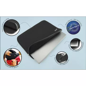 Notebook tok, 15,6", antibakteriális, RAPESCO, fekete