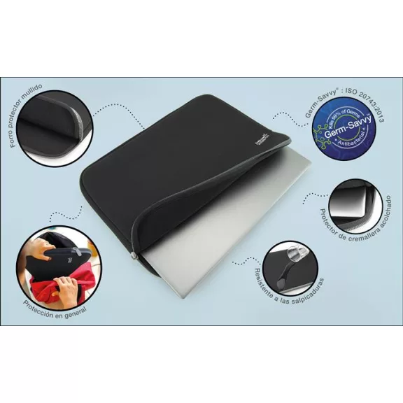 Notebook tok, 15,6", antibakteriális, RAPESCO, fekete