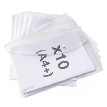   Irattartó tasak, A4+, PP, patentos, RAPESCO "Eco", áttetsző