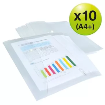   Irattartó tasak, A4+, PP, patentos, RAPESCO "Eco", áttetsző