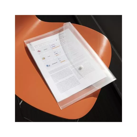 Irattartó tasak, A4+, PP, patentos, RAPESCO "Eco", áttetsző