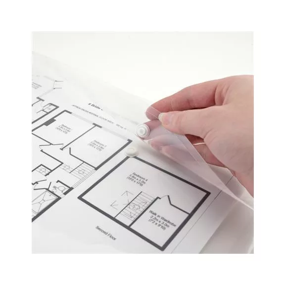 Irattartó tasak, A4+, PP, patentos, RAPESCO "Eco", áttetsző