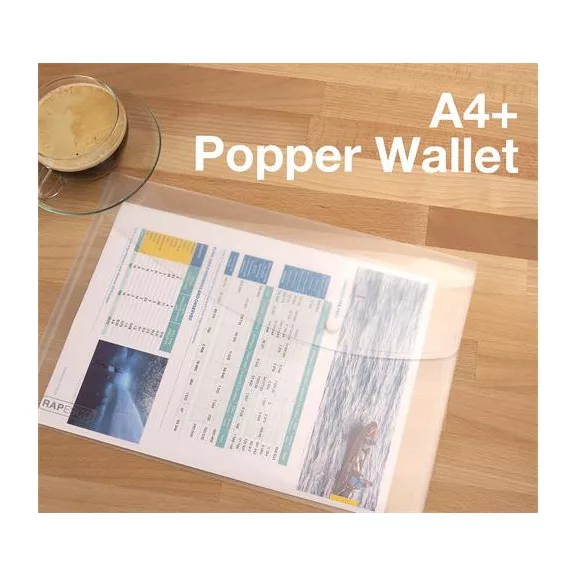 Irattartó tasak, A4+, PP, patentos, RAPESCO "Eco", áttetsző