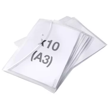   Irattartó tasak, A3, PP, patentos, RAPESCO "Eco", áttetsző