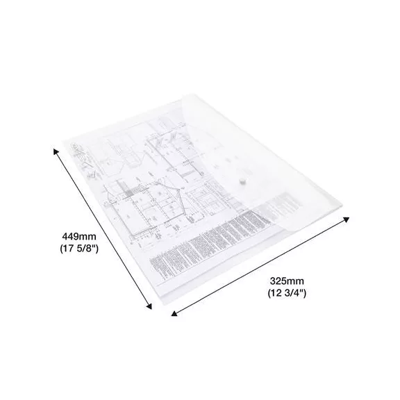 Irattartó tasak, A3, PP, patentos, RAPESCO "Eco", áttetsző