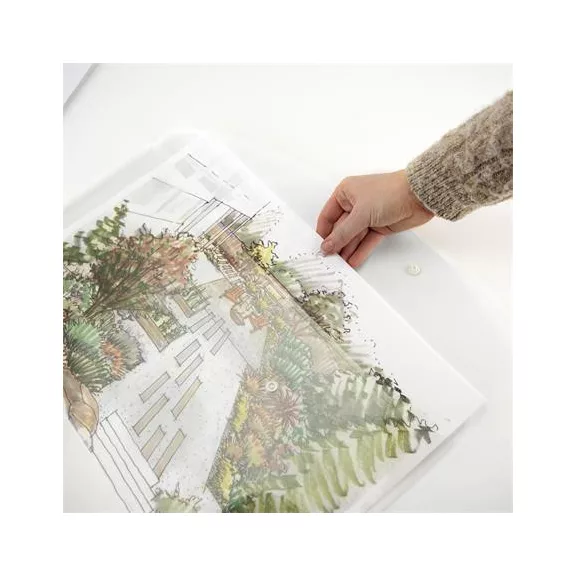 Irattartó tasak, A3, PP, patentos, RAPESCO "Eco", áttetsző