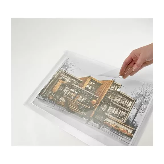 Irattartó tasak, A3, PP, patentos, RAPESCO "Eco", áttetsző