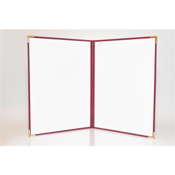 Oklevéltartó, A4, exkluzív, műbőr, 4 fém sarokkal, bordó