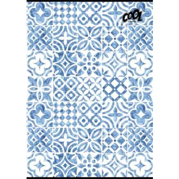   Füzet, tűzött, A4, kockás, 80 lap, COOL BY VICTORIA "Mediterrain patterns"