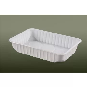   Ételtároló doboz, műanyag, szögletes, mikrózható, 500 ml, 50 db, "Varia", fehér