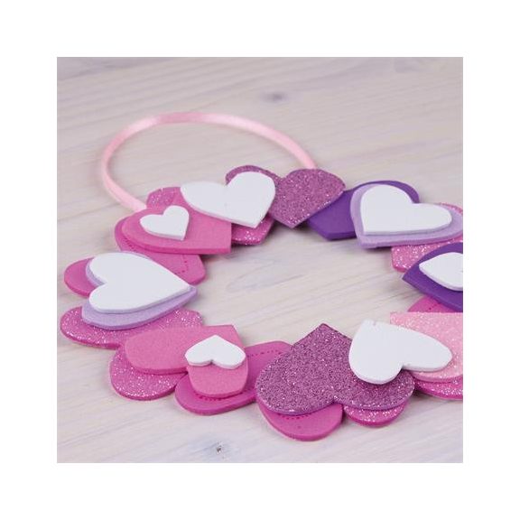 Moosgumi, öntapadó, szívek, APLI Kids "Eva Sheets", vegyes színek