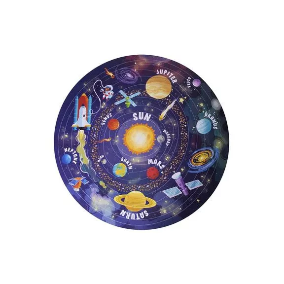 Puzzle, kör alakú, 48 darabos, APLI Kids "Circular Puzzle", csillagrendszer