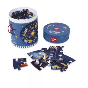   Puzzle, kör alakú, 48 darabos, APLI Kids "Circular Puzzle", csillagrendszer
