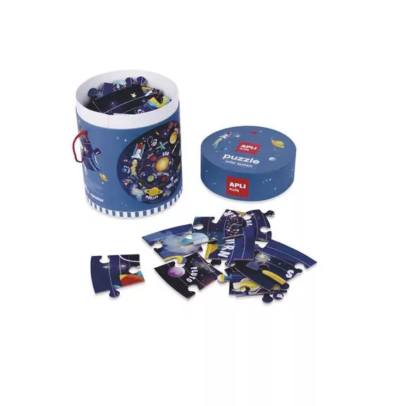 Puzzle, kör alakú, 48 darabos, APLI Kids "Circular Puzzle", csillagrendszer