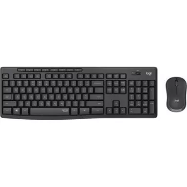   Egér- és billentyűzet készlet, vezeték nélküli, USB, LOGITECH, "MK295", grafitszürke