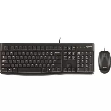   Egér- és billentyűzet készlet, vezetékes, USB, LOGITECH "MK120", fekete