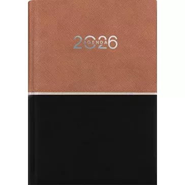   Naptár, tervező, A5, napi, DAYLINER "Contrast", barna-fekete