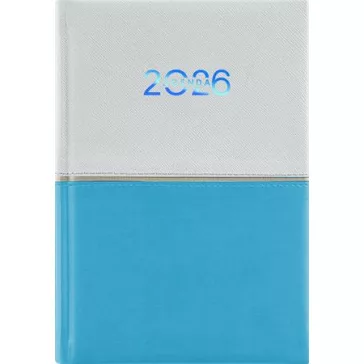   Naptár, tervező, A5, napi, DAYLINER "Contrast", fehér-világoskék