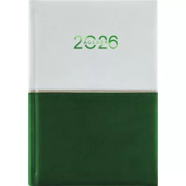   Naptár, tervező, A5, napi, DAYLINER "Contrast", fehér-zöld