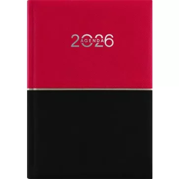   Naptár, tervező, A5, napi, DAYLINER "Contrast", piros-fekete