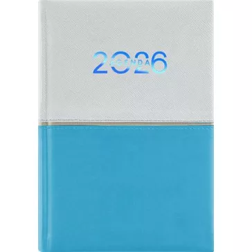   Naptár, tervező, B6, heti, DAYLINER "Contrast", fehér-világoskék