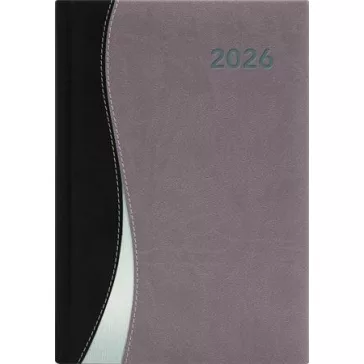   Naptár, tervező, A5, napi, DAYLINER, "Dubai", fekete-szürke