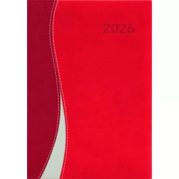   Naptár, tervező, A5, heti, DAYLINER "Dubai", piros-piros