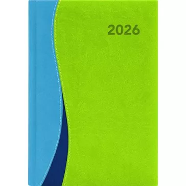   Naptár, tervező, A5, napi, DAYLINER, "Dubai", kék-zöld
