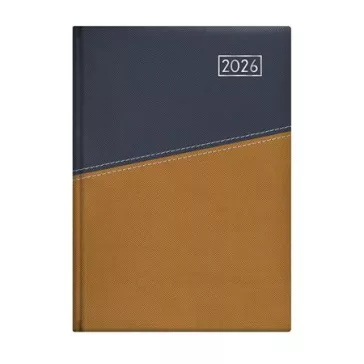   Naptár, tervező, A5, napi, TOPTIMER "Duplex", kék-mustár